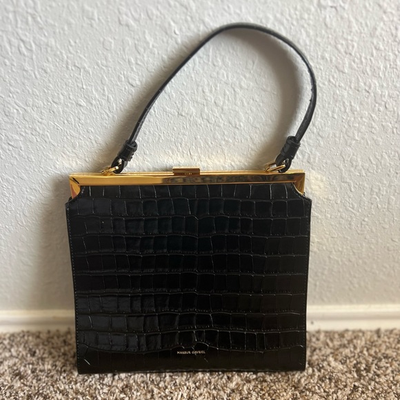 Mansur Gavriel Elegant Bag Croc Black NWOT - Picture 3 of 6